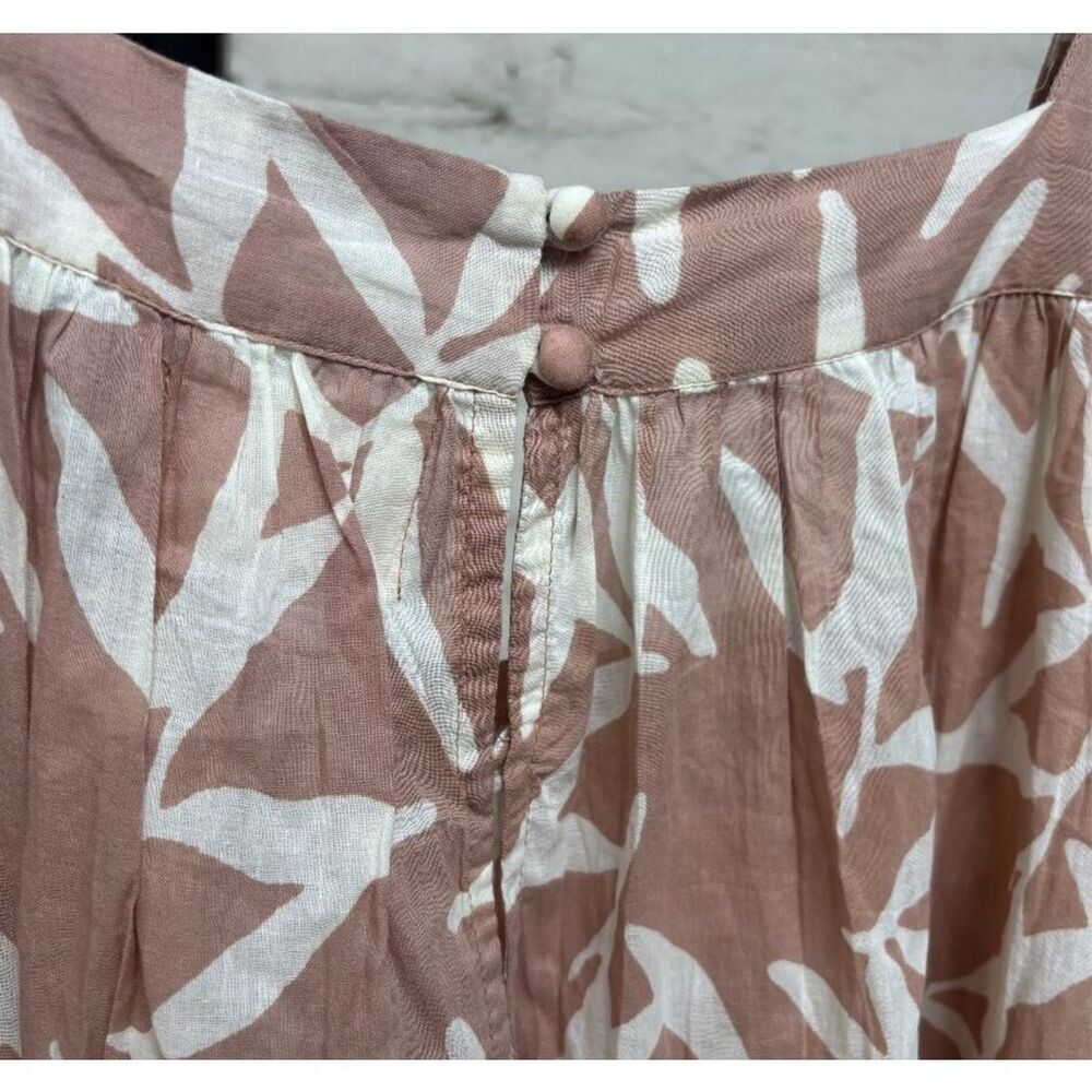 Beige Floral Midi Dress with Tie Sleeves - Picture 5 of 10